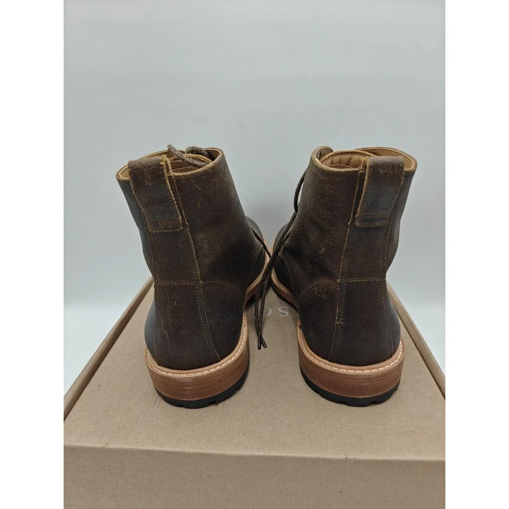 Nisolo Martin All-Weather Boots Mens Size 11 Brown‎ Leather Waxed Combat